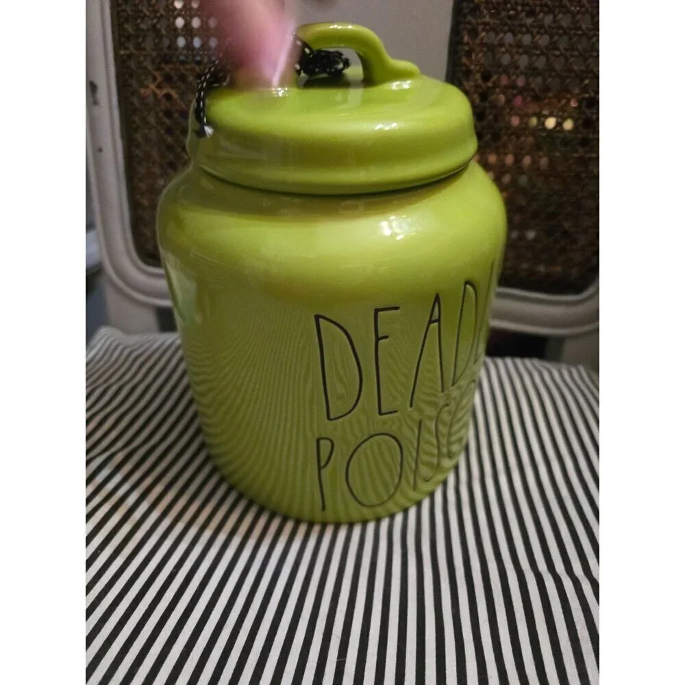 NWT Rae Dunn Deadly Poison Green Chubby Canister Halloween HTF